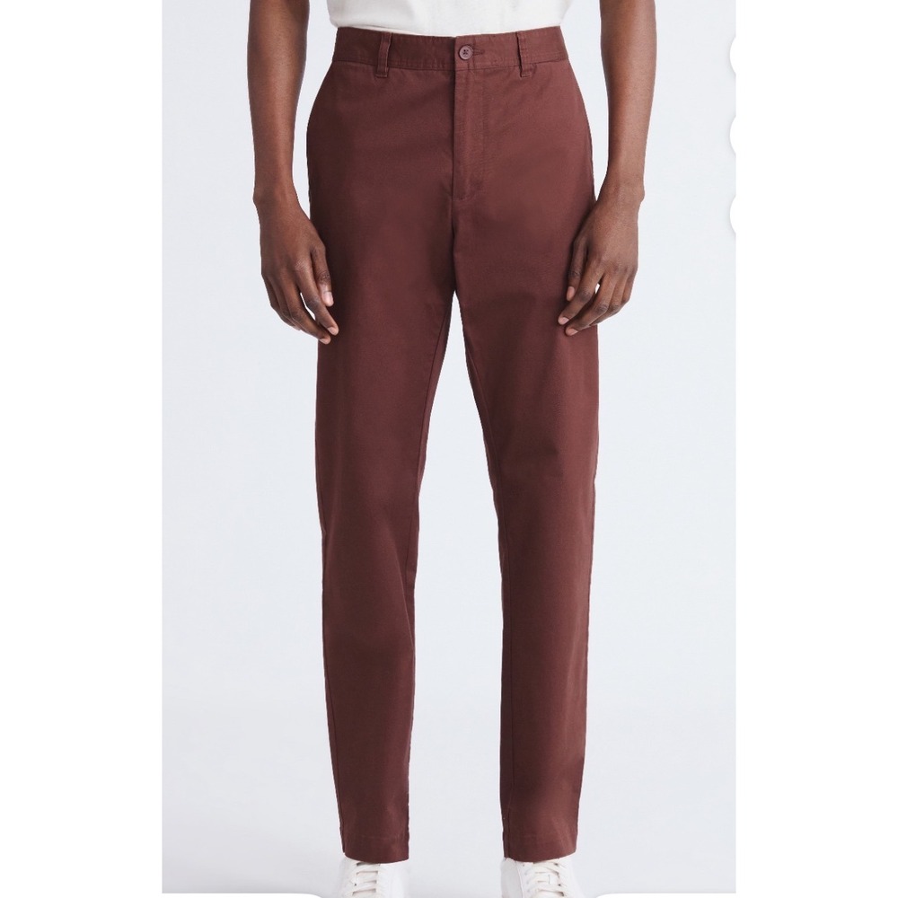 FREE ASSEMBLY Mens Chino Pants Rust Orange Size 32x30 Flat Front Casual Trousers
